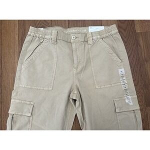 American Eagle Jeans Womens 14 High Rise Straight Leg Cargo Stretch Beige NWT